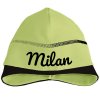 Detská čiapka DUO s menom (Veľkosť 4–6 rokov, Farba zelená jablková)