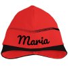 Detská čiapka DUO s menom (Veľkosť 4–6 rokov, Farba červená)