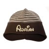 Detská čiapka DUO STRIPE s menom (Veľkosť 4–6 rokov, Farba hnedá)