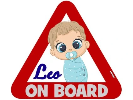 samolepka na auto s reflexnym textom chlapcek leo 1251752