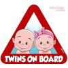 nálepka na auto - TWINS ON BOARD (Typ dievča + chlapec)
