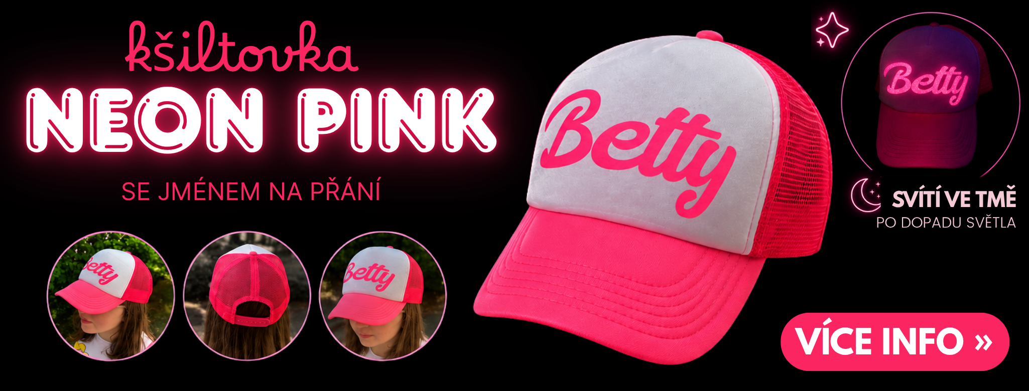 kšiltovka neon pink