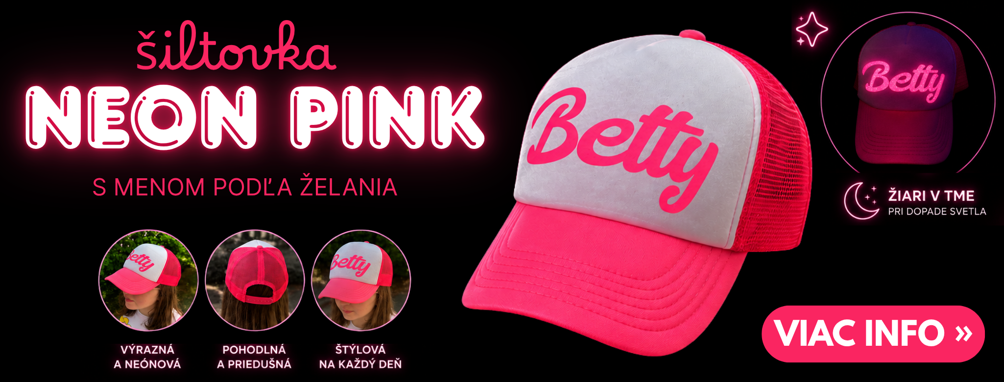 šiltovka neon pink