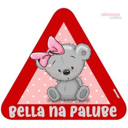 samolepka na auto s reflexnym textom medvedik bella 1251800