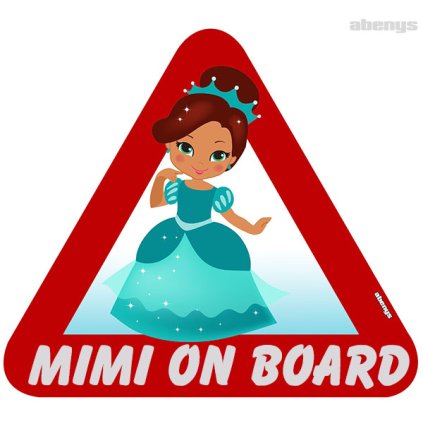 samolepka na auto s reflexnym textom princezna mimi 1251830