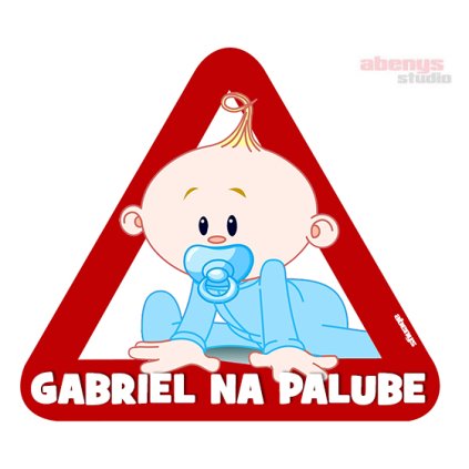 samolepka na auto s reflexnym textom babo gabriel 1250537