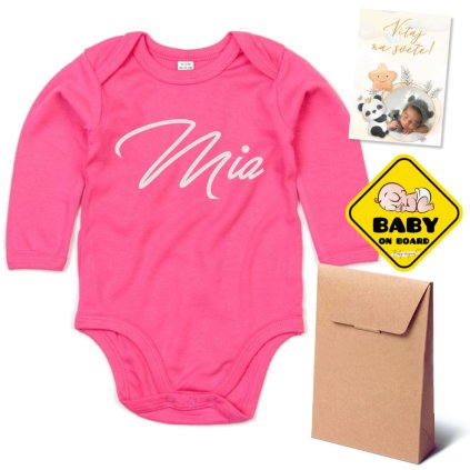 darcekovy set mini babyoriginal tmavyruzovy dlhyrukav