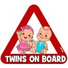 nálepka na auto - TWINS ON BOARD - dvojičky  (Typ dievča + chlapec)