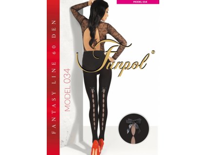 Pančuchy model 034 funpol, priehľadné, tenšie, vzorované,  90% polyamid, 10% elastan, vhodne aj pre moletky,