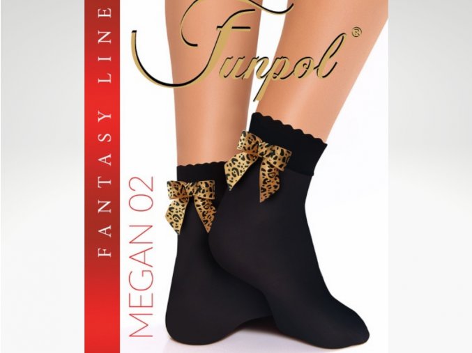 Dámske ponožky Microfibra Megan 02, 40 DEN,  Nepriehľadné ponožky,  s mašličkou v zadnej časti. Mašlička je tigrovaná, alebo hadí vzor. Jemná netlačiaca gumička. nero (čierna) + tigrovaná, strieborná, alebo čierno-strieborná mašlička, univerzálna veľkosť one size.