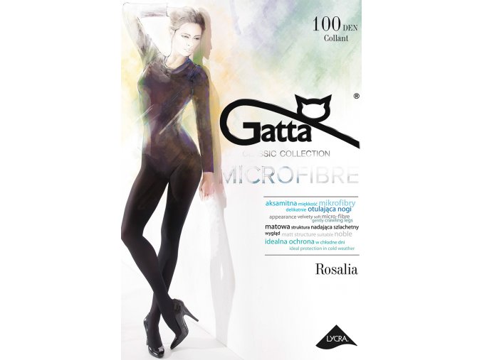 PANČUCHOVÉ NOHAVICE GATTA ROSALIA 100 DEN, dámske nohavice vyrobené z mikrovlákna a elastanu, nepriesvitné, matné, bez vyznačeného sedu, a bez zosilnenej špičky, veľmi príjemné na telo,