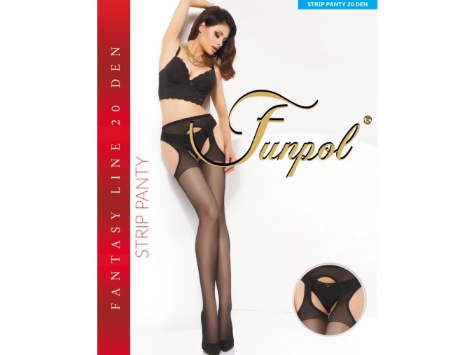 Funpol strip panty 20DEN, Dámske pančuchové nohavice  priehľadné, tenšie. Pančuchy s opletením Lycra Strip Panty. Pančuchy dokonale priliehajúce k telu čo vám zaručí pocit pohodlia. zloženie: 92% polyamid, 8% elastan