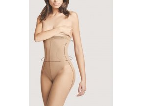 Sťahujúce pančuchy Body Care High Waist Bikini 20 DEN, Sťahujúce a tvarujúce pančuchové nohavice s vysokým pásom až po prsia.  Formujú postavu - bruško. Pančuchy sú v hornej časti ukončené silikónovým pásikom, zabraňujúcim pohybu pančúch. priehľadné, sťahujúce, tvarujúce