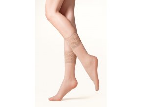 Dámske exkluzívne ponožky Kala 15 den, priehľadné, tenšie, jednofarebné, vo farbe: nero (čierna), beige (telová tmavá), veľmi jemné, ponožky sú ukončené širokou krajkou