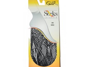Čierne sieťované ponožky jacquard 23, Čierne sieťované ponožky so zaujímavým vzorom.  tenké, sieťované, vzorované, vo farbe: nero (čierna) univerzálna veľkosť one size, 83% polyamid, 17% elastan,