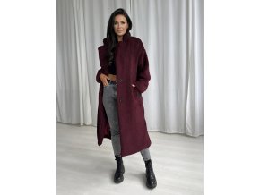 Dámsky bordo teddy kabát