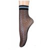 Čierne sieťované ponožky so strieborným pásom na kotníku, tenké, vzorované, vzdušné, vo farbe: nero (čierna) / silver (strieborná), Sieťované ponožky - drobná mriežka, so strieborným pásom na kotníku. 89% polyamid, 8% elastan, 3% metalická priadza