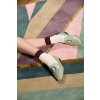 DÁMSKE PONOŽKY GABRIELLA RIA, vo farbe: ecri/emerald,  ponožky vytvárajú zaujímavý, štýlový efekt, univerzálna veľkosť one size, ponožky so širokou zdravotnou gumou