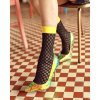 fDámske ponožky Gabriella VAN 30 den, zaujímavý šachovnicový vzor zo svetlejších a tmavších čiernych štvorcov,  bez zvýraznenej špičky a päty,  elastické rebrovanie netlačí, sú vyrobené z úpletu 3D technológiou , poslúžia ako doplnok k teniskám, ale aj ponožky na vysoké opätky