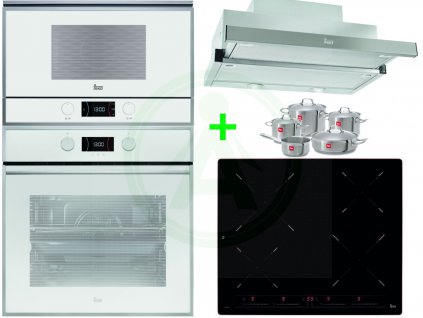 Vestavný set Teka HLB 840 trouba bílá + ML 822 BIS mikrovlnná trouba + odsavač CNL 6610 + indukční deska IB 6415 + sada profi nádobí