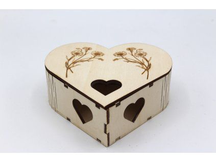 Krabička srdce malá - kytky