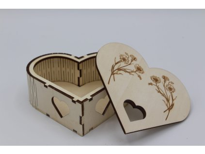 Krabička srdce malá - kytky