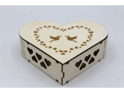 Krabička srdce velká - holubičky