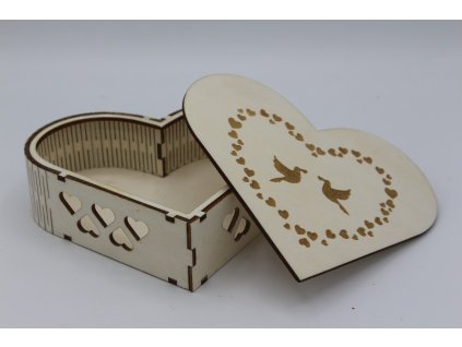 Krabička srdce velká - holubičky