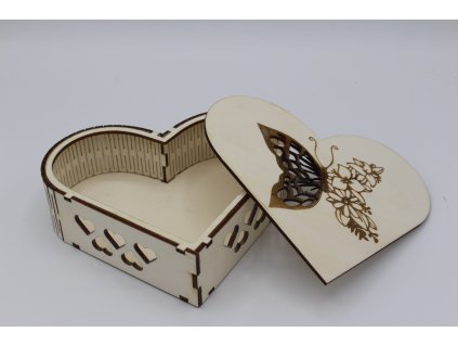 Krabička srdce velká - Motýl