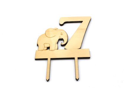 Číslo - 7 se slonem
