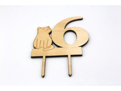 Číslo - 6 s kočkou