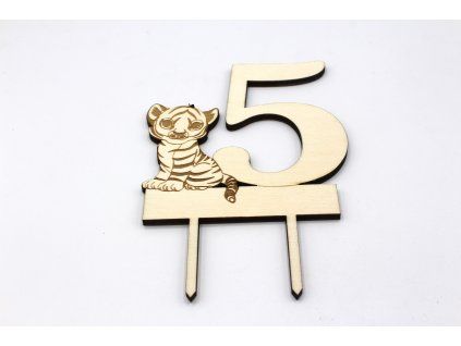 Číslo - 5 s tygrem