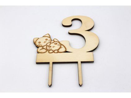 Číslo - 3 s kočkami