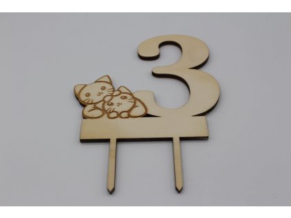 Zápich do dortu - 3 s kočkama