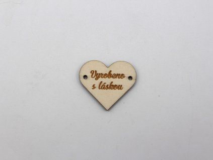 Štítek srdce - Vyrobeno s láskou