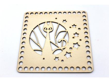 Víko čtverec 20cm - Kočka