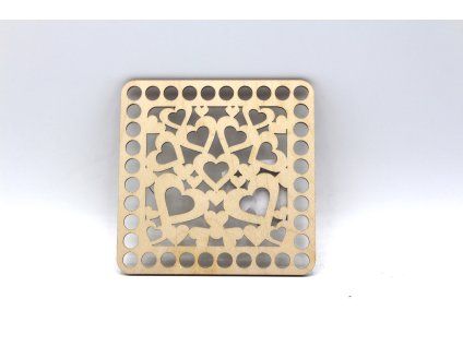 Víko čtverec 10,5cm - srdce