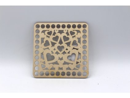 Víko čtverec 10,5cm - srdce
