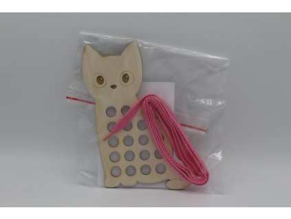 Provlékání tkaničkou pro mladší - Kočka