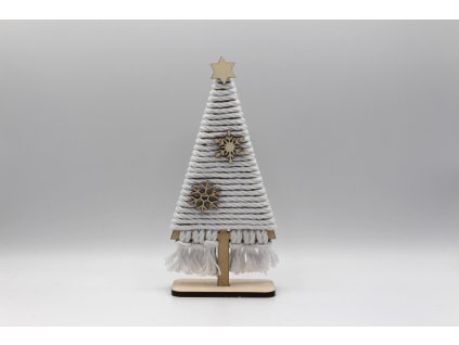 1 stromek - macramé (Barva růžová se stříbrnou)