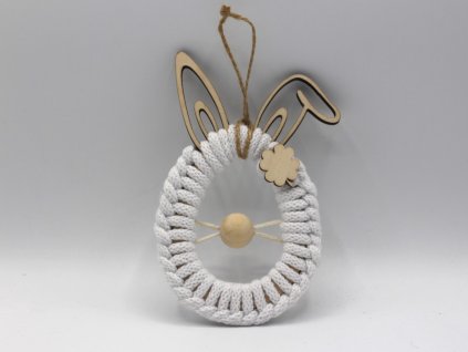 Zajíček hlava - macramé (Barva růžový)