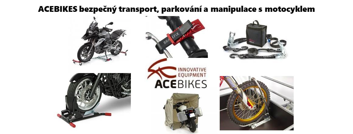 Acebikes bezpečná přeprava, parkování motocyklů a skútrů