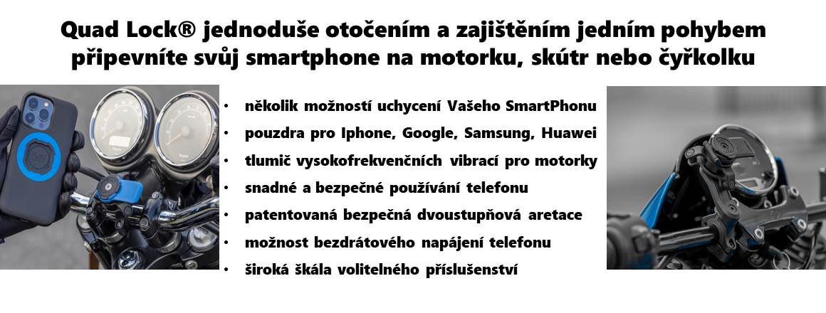 QUAD LOCK® držáky a pouzdra pro mobilní telefony