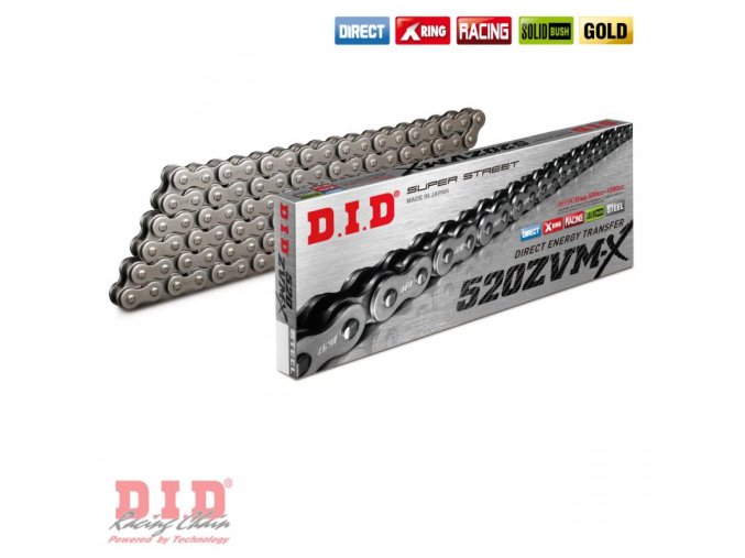 104čl. řetěz DID typ 520ZVMX černý