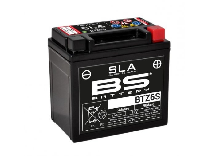 Motocyklová baterie BS-BATTERY BTZ6S (YTZ6S)