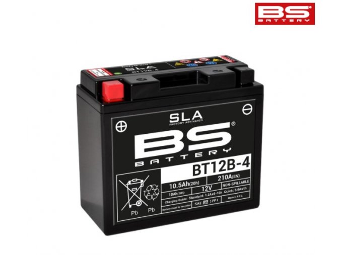 Motocyklová baterie BS-BATTERY BT12B-4 (YT12B-4)