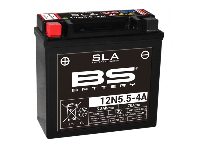Motocyklová baterie BS-BATTERY 12N5.5-4A