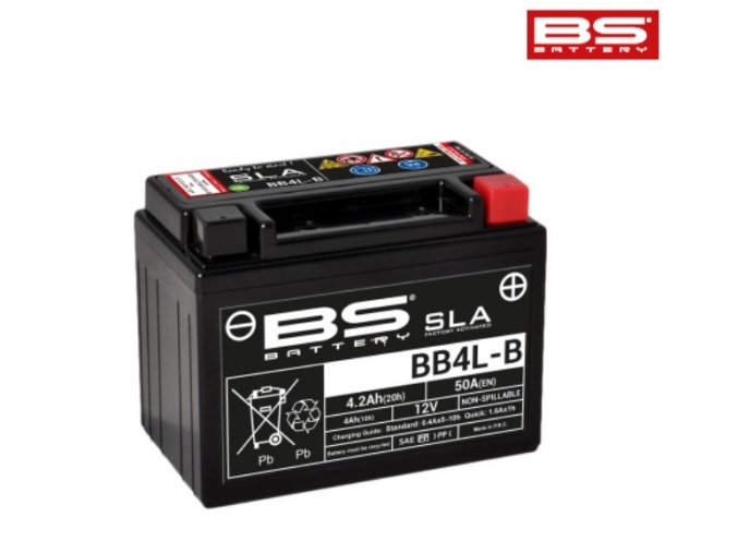 Motocyklová baterie BS-BATTERY BB4L-B (YB4L-B)