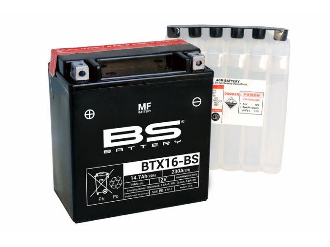 Motocyklová baterie BS-BATTERY BTX16-BS (YTX16-BS)