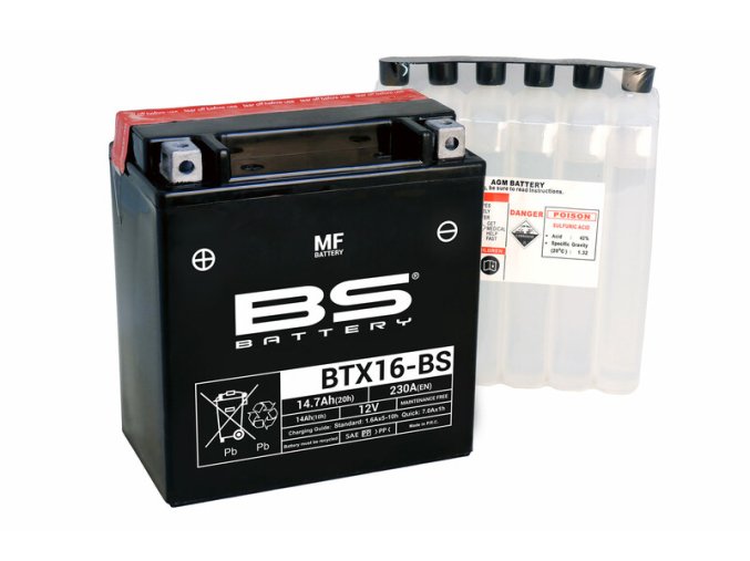 Motocyklová baterie BS-BATTERY BTX16-BS (YTX16-BS)